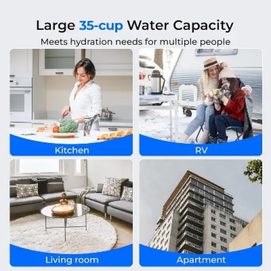 Waterdrop Slim Alkaline Water Filter Dispenser White (with 1 Filter) image {4}