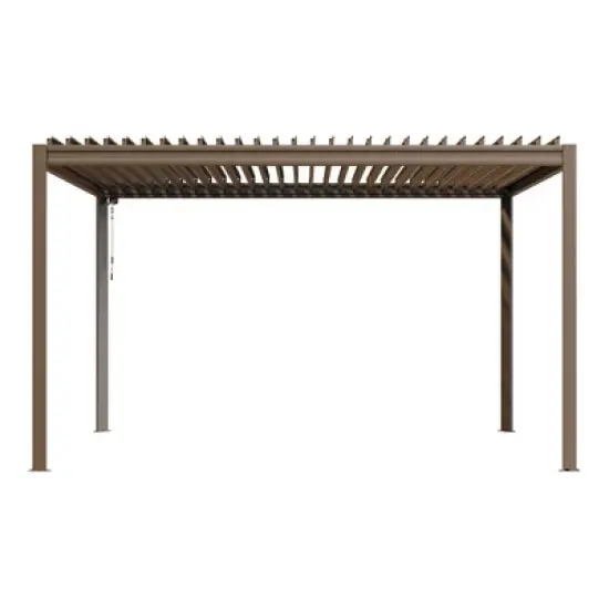 Mondawe 10X13FT Outdoor Louvered Aluminum Pergola with Adjustable Roof and Efficient Drainage System for Patio, Deck, Garden image {12}