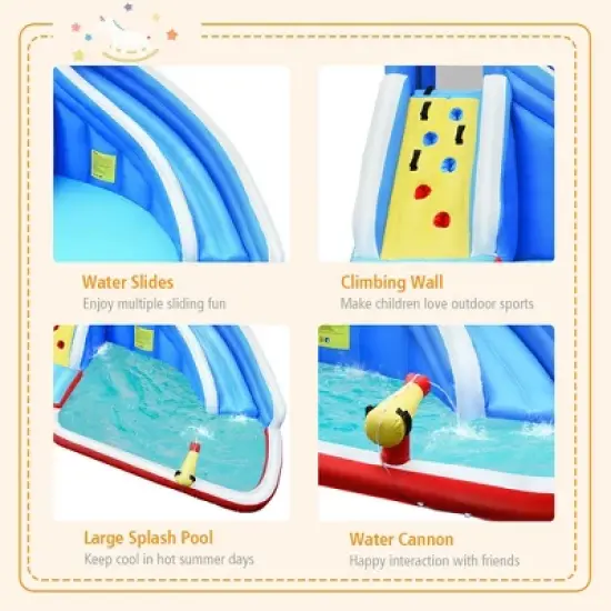 Costway Inflatable Water Slide Animal Shaped Bounce House Castle Splash Water Pool Without Blower image {5}