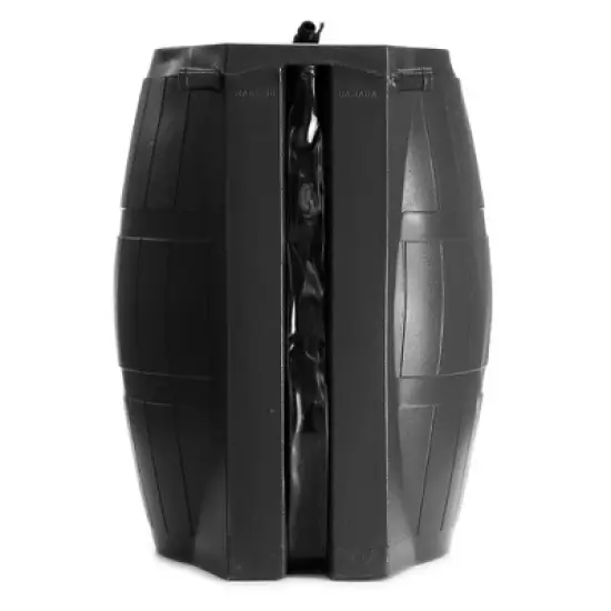 FCMP Outdoor 50-Gallon BPA Free Flat Back Home Rain Catcher Water Storage Collection Barrel for Watering Outdoor Plants & Gardens, Black (2 Pack) image {4}