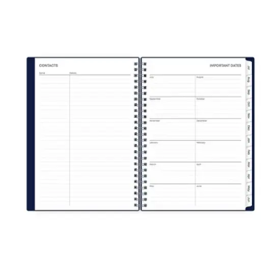 Blue Sky 5.875"x8.625" 2025-2026 Weekly/Monthly Wirebound Planner Notes Solid Navy Blue image {7}