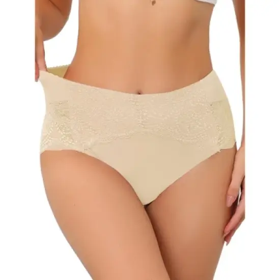 Agnes Orinda Women's Plus Size Mid-Rise Comfy Hipster Lace Trim Silky Briefs image {5}