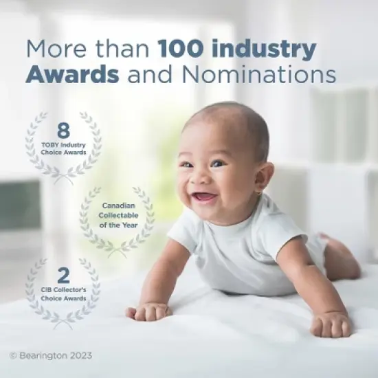 Bearington Baby Lil' Owlie Plush Stuffed Animal Gray Owl Soft Ring Rattle, 5.5" image {3}