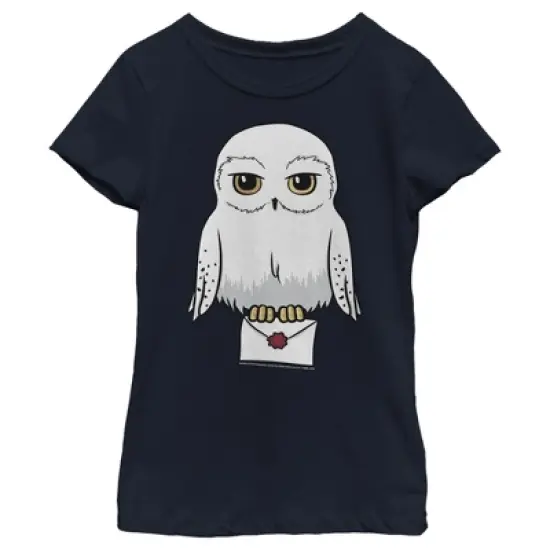 Girl's Harry Potter Cartoon Hedwig Letter T-Shirt image {2}