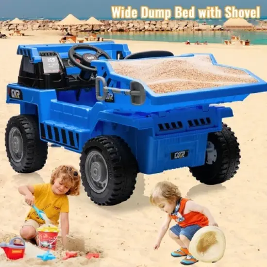 12V Ride on Car with Electric Dump Bed, Remote Control and Extra Shovel image {5}