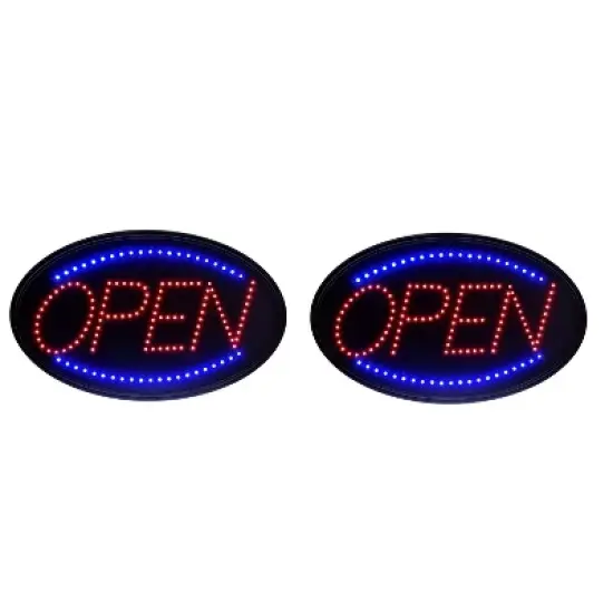 Alpine Industries 23 in. x 14 in. LED Oval Open Sign 2 Pack (497-02-2PK) image {9}