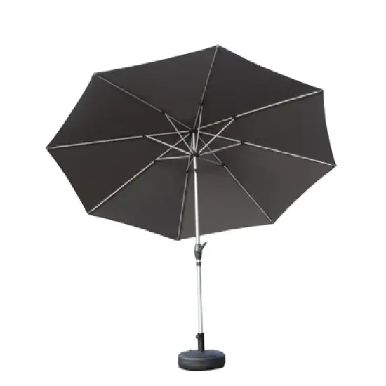 Syemin Outdoor Patio Umbrella with 8 Sturdy Ribs, Push Button Tilt and Crank, Waterproof, UV-Resistant Uitable for Garden, Gray, 120"*120"*97.2" image {5}
