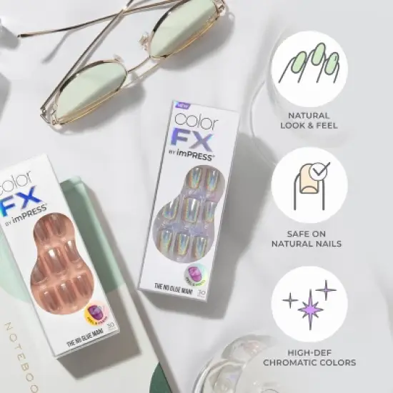 KISS Products colorFX by imPRESS Press-On Fake Nails - Short Squoval - Starstruck - 30ct image {5}