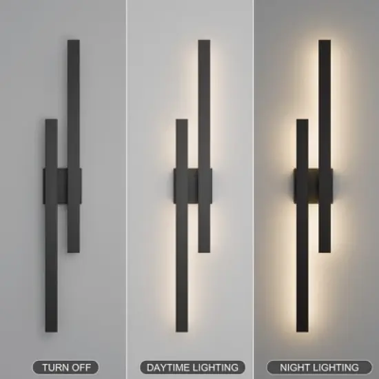 LamQee 37" Long Outdoor Wall Lights LED Modern Exterior Lighting Fixtures Outdoor Light Fixtures Black image {8}