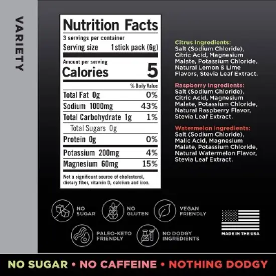 LMNT Zero-Sugar Electrolytes Drink - Variety Pack -  2.52oz/3ct image {3}