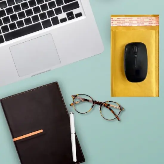 UOFFICE Pack of 100 Kraft Bubble Mailers 4" x 8" - #000 Self-Seal Padded Envelopes image {10}