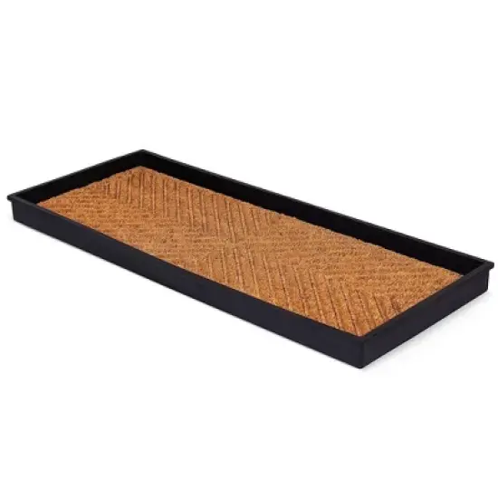 BirdRock Home Rubber Boot Tray with Coir Insert - 34''Lx14''W image {3}