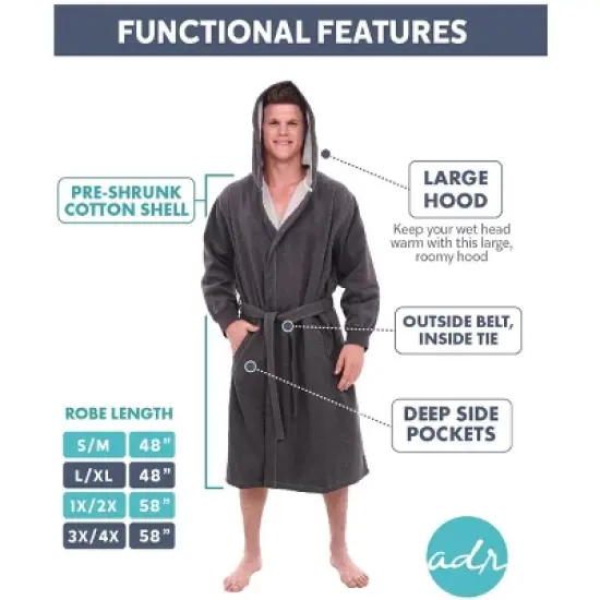 Mens Warm Sweatshirt Cotton Robe with Hood image {4}