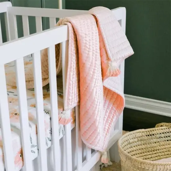 Crane Baby Quilted Baby Reversible Blanket - Parker Rose image {4}