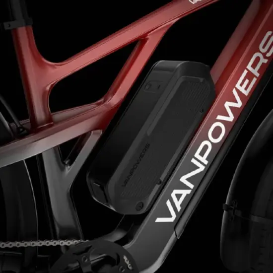 Vanpowers Adult GrandTeton Pro 2.29' Step-Over 750W Hub Motor Electric Bike - Red/Black image {4}