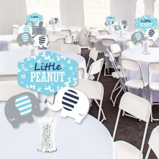 Big Dot of Happiness Blue Elephant - Boy Baby Shower or Birthday Party Centerpiece Sticks - Showstopper Table Toppers - 35 Pieces image {1}