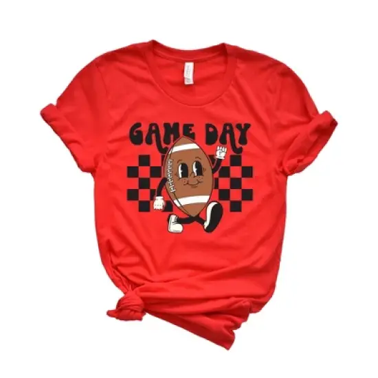 Simply Sage Market Women's Football Game Day Checkered Short Sleeve Graphic Tee image {3}
