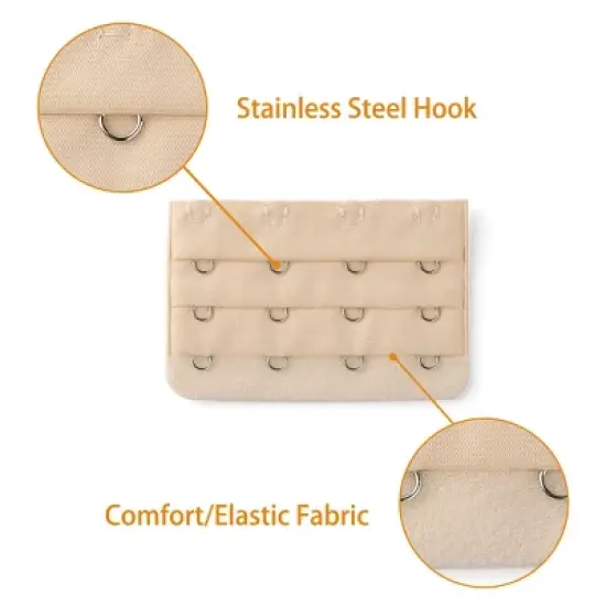 Allegra K Women's 3x4 Hooks Bra Extender Extension Strap Bra Band Multicolor image {3}