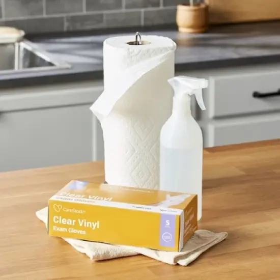 CareStock Vinyl Exam Gloves - Ultra-Strong with Slip-Resistant Textured Grip - Disposable Powder-Free Medical Gloves for Cooking & Healthcare image {1}