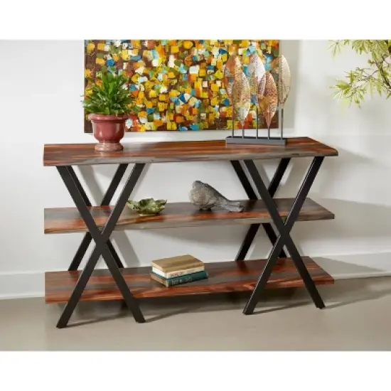 Sierra Ii Console Table with Black Legs Brown - Treasure Trove Accents image {2}
