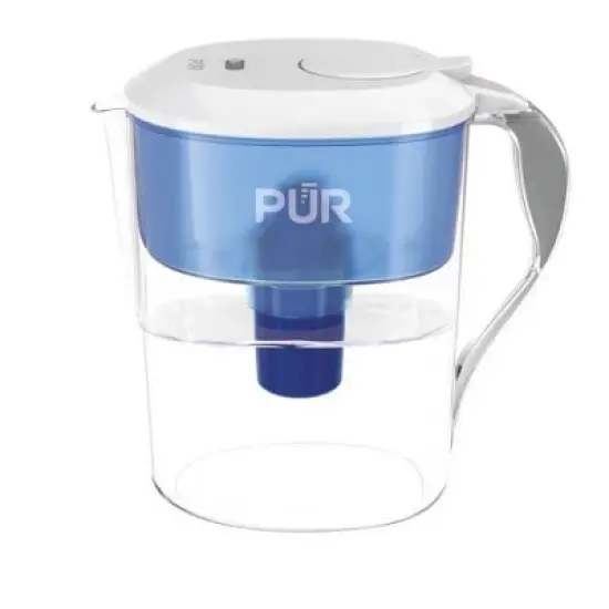 PUR 11 Cup Water Filtration Pitcher - Blue/White: BPA-Free, Filters Chlorine & Mercury, 40-Gallon Purifier, PUR Filter Compatible image {1}