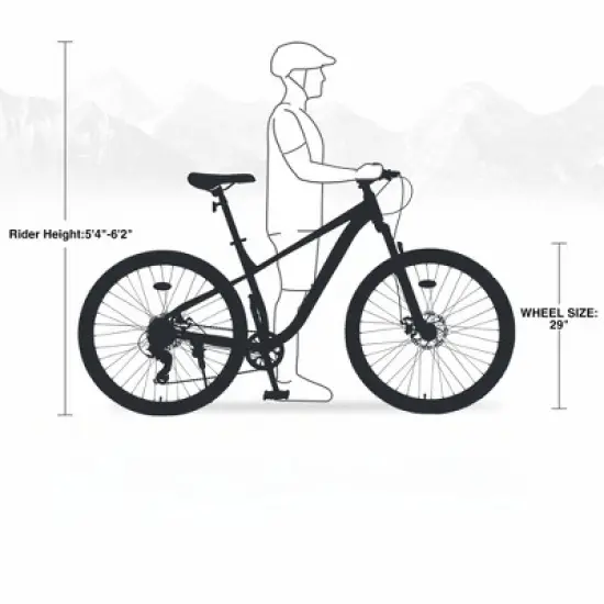 INFURNIC Bicycles, 29 Inch Mountain Bike with Front Suspension and Height Adjustable Saddle, 8 Speed MTB for Men Women, Blue, 27.1"*41.7"*70.8" image {2}