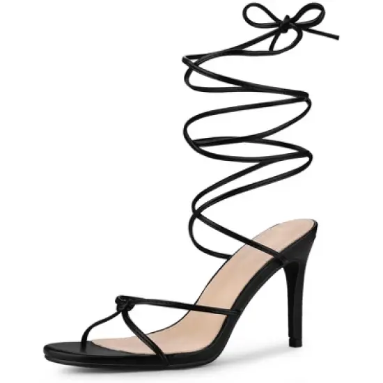 Perphy Lace Up Slingback Strappy Stiletto Heels Sandals for Women image {6}