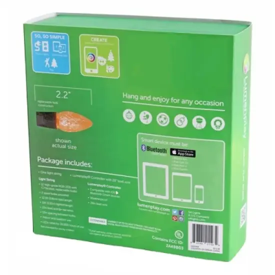 Lumenplay App-Enabled Light Starter Set, 12 RGB LED Lights, Multi-color, 12.5ft image {2}