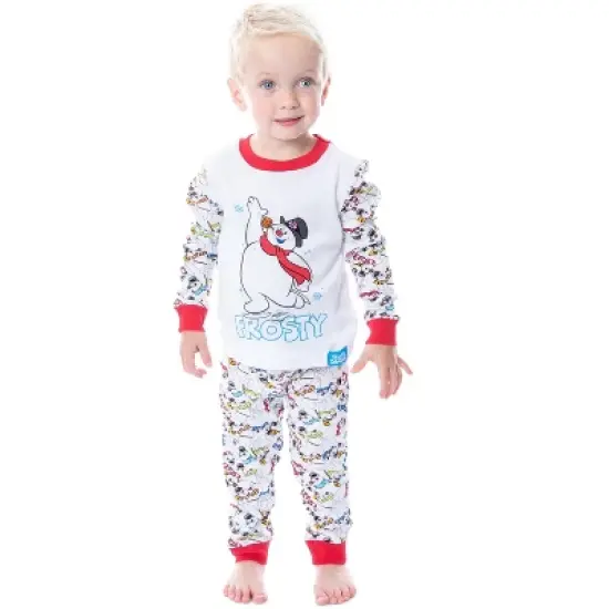 Frosty the Snowman Toddler Holiday Cotton Pajama Set White image {4}