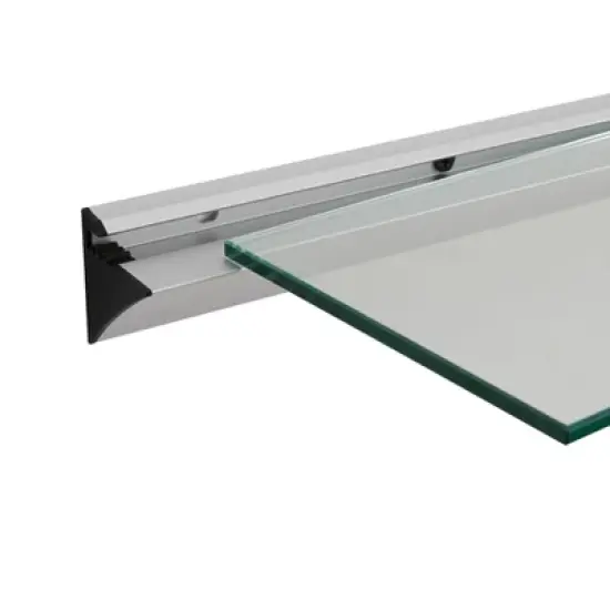 Floating Glass Shelf on Aluminum Bar Clear - Danya B.  image {4}