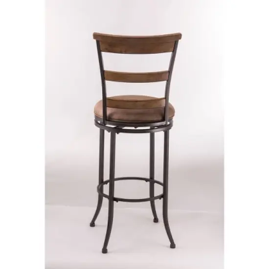 Charleston Swivel Ladder Back 26" Counter Height Barstool Metal/Tan - Hillsdale Furniture image {1}