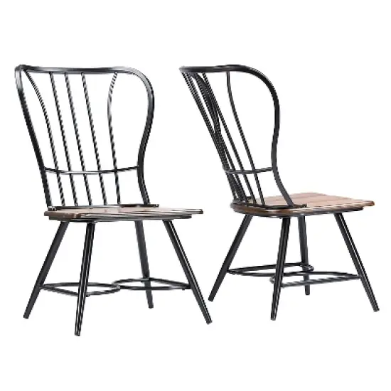 Longford Industrial Dining Chair (Set Of 2) - Baxton Studio image {3}