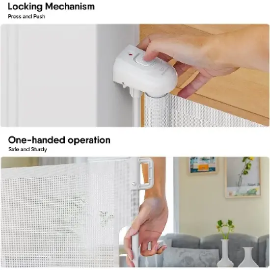 BabyBond Retractable Baby Gate for Stair and Doorway,33" Tall, 71" Wide,Hardware Mounting Kit image {7}