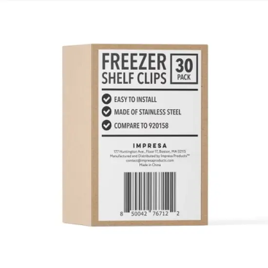 Impresa [30 Pack] 920158 Freezer Shelf Clip for True & Other Commercial Refrigerator - Refrigerator Parts & Accessories image {6}