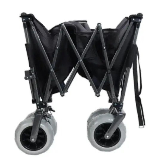 NAYSAYE Wagon XL Heavy Duty Folding Utility Cart with All Terrain Wheels for Outdoor Use, Black and Gray, 44.09"*25.59"*47.05" image {4}