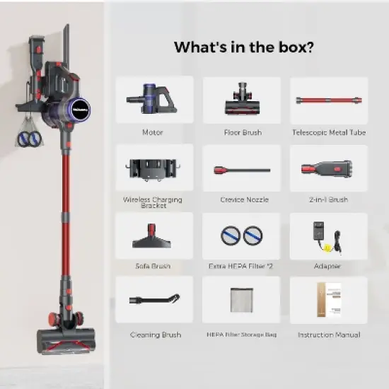 FAPO Cordless Vacuum Cleaner, 48kPa Powerful Stick Vacuum,Lightweight Upright for Home Hard Floor Carpet Pet Hair image {11}