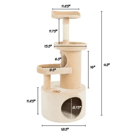 Pet Adobe Cat 4-Tier Kitty Condo and Scratching Post image {1}