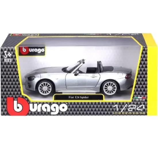 Fiat 124 Spider Coupe Grey 1/24 Diecast Model Car by Bburago image {4}