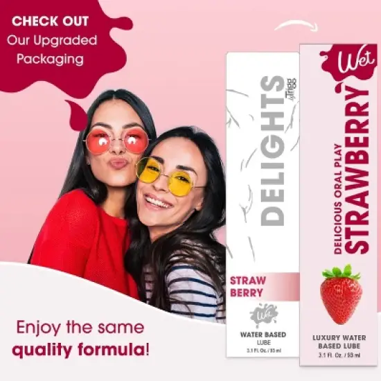 Wet Flavored Strawberry Lube - 3.1oz image {4}