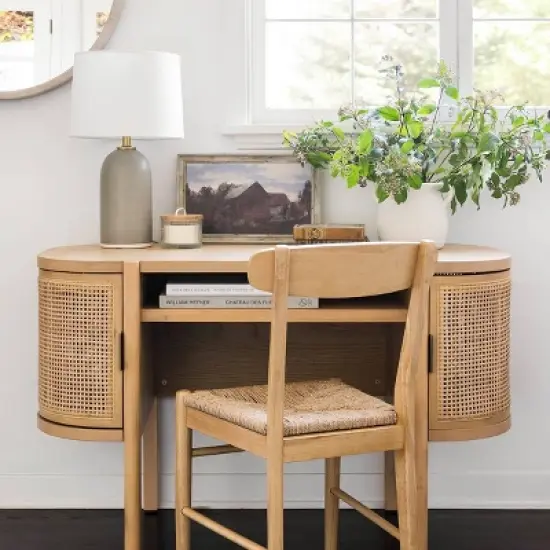 Logan Wood Dining Chair with Woven Seat - Threshold&trade; designed with Studio McGee image {8}