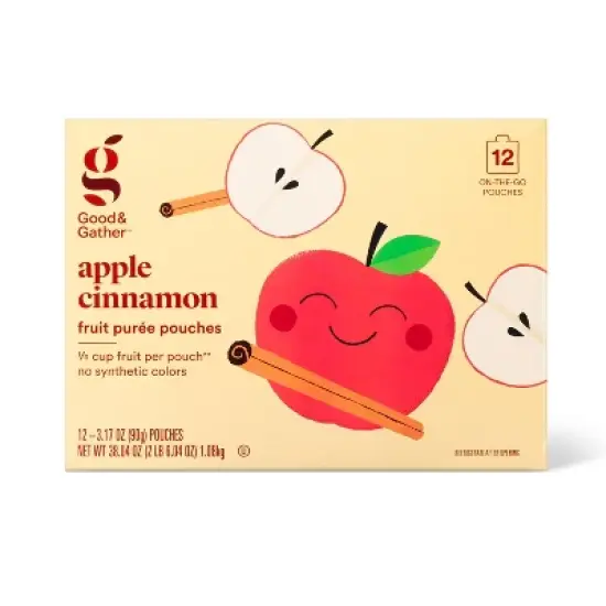 Apple Cinnamon Fruit Puree Pouches - 12ct - Good & Gather&trade; image {4}