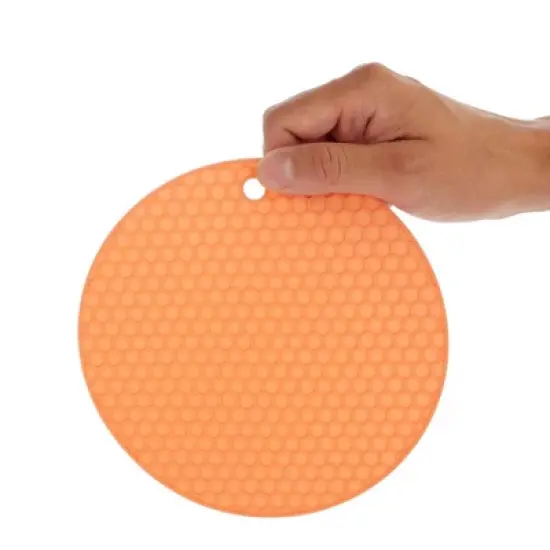 Juvale 6 Pack Silicone Trivets for Hot Pots and Pans, Round Heat Resistant Mat Pad for Kitchen Countertop, 3 Colors, 7 Inches image {2}