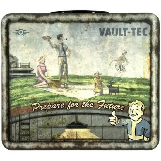 Fanwraps Fallout 4 Vault-Tec Weathered Tin Tote Prop Replica image {1}