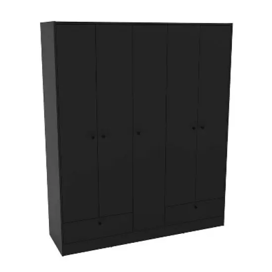 Denmark 5 Door 2 Drawer Wardrobe - Polifurniture image {7}
