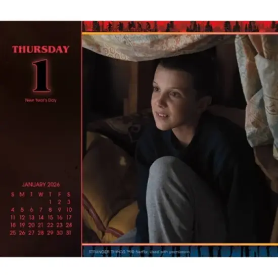 Netflix 2026 Stranger Things Dayata Time 6.12"x5.37" Box Calendar image {2}
