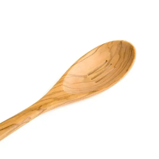 Berard Handcrafted Olive Wood 12 Inch Slotted Spoon image {1}
