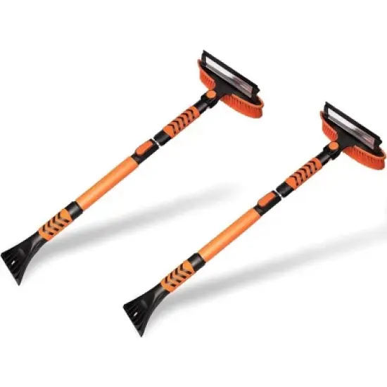 Zone Tech Ice Scraper and Extendable Brush 360&deg; Snow Brush Head for Car Windshield Flexible Arm Ice Scraper  Tool Snow Removal 2 Pack image {9}