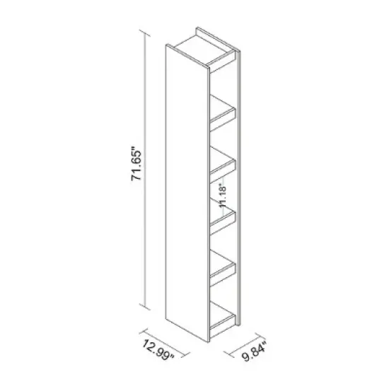 71.65" Parana 5 Shelf Bookcase White - Manhattan Comfort image {8}