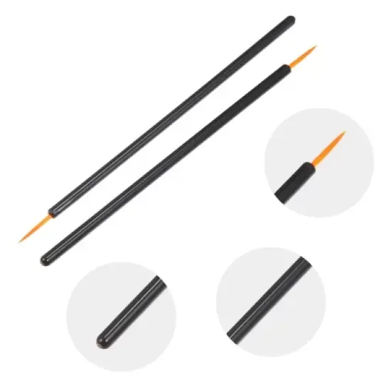 Unique Bargains Short Nylon Eyeliner Eye Makeup Brushes Applicators Black 50 PCS image {2}