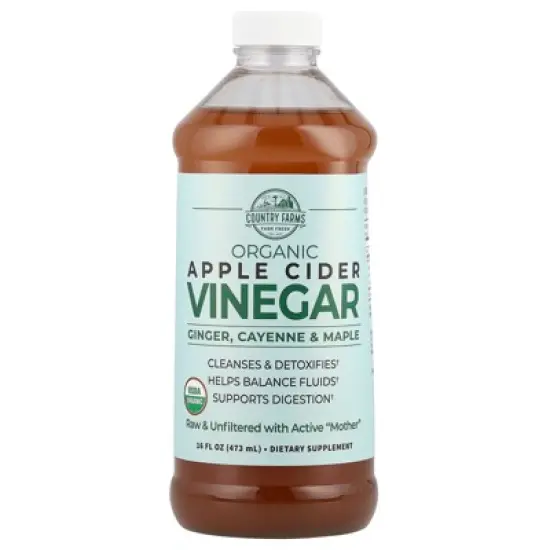 Country Farms Organic Apple Cider Vinegar with Ginger, Cayenne & Maple, 16 fl oz (473 ml) image {4}